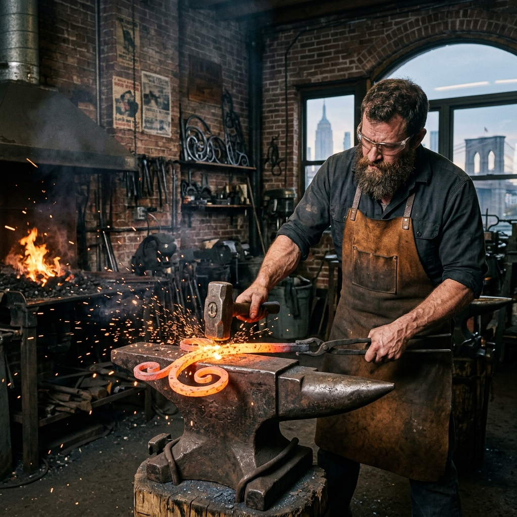 Blacksmith at the anvil